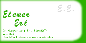 elemer erl business card